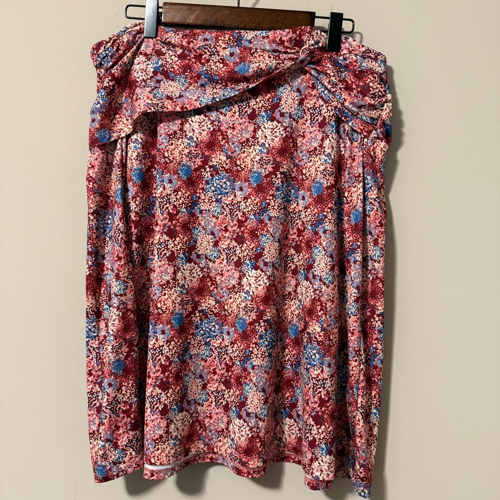 Patagonia Floral Print Stretch Skirt Red Pink Blue Size Large